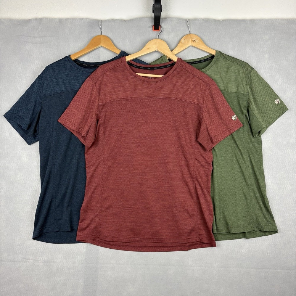 Lot Of 3 KUHL Engineered Krew T-Shirt Mens XL Red Green Blue UPF Lightweight